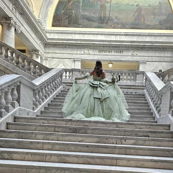 Green Quinceañera Dress - Picture 8 of 8